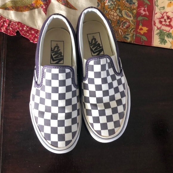 slip on vans with checkered rim